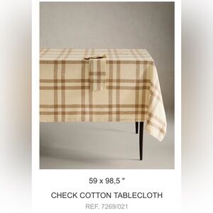 Plaid Tablecloth in Yellow and Brown